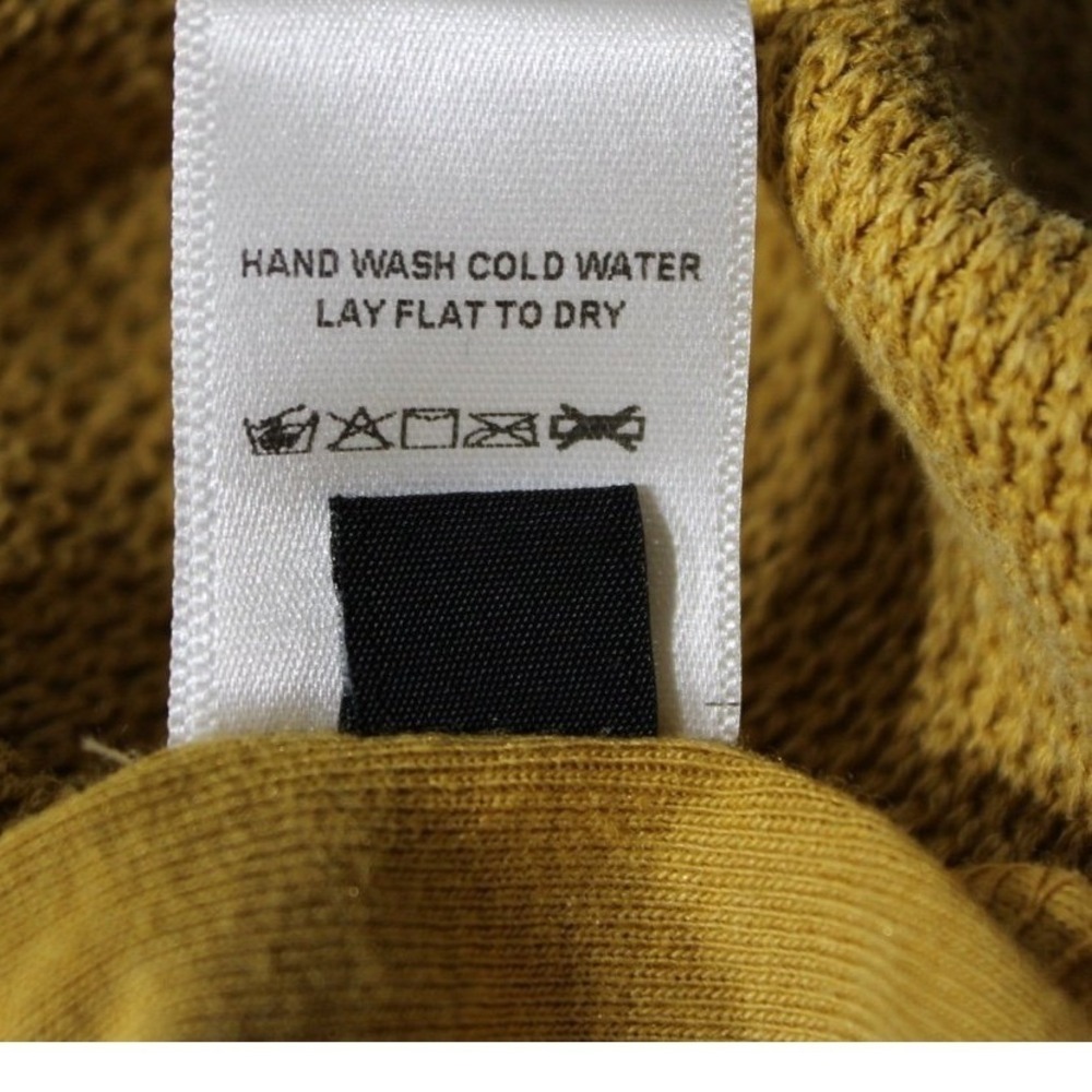 M. Rena Waffle Knit Top Womens Large Yellow V-Neck Pleated Thermal Boho S4945A - Picture 8 of 10